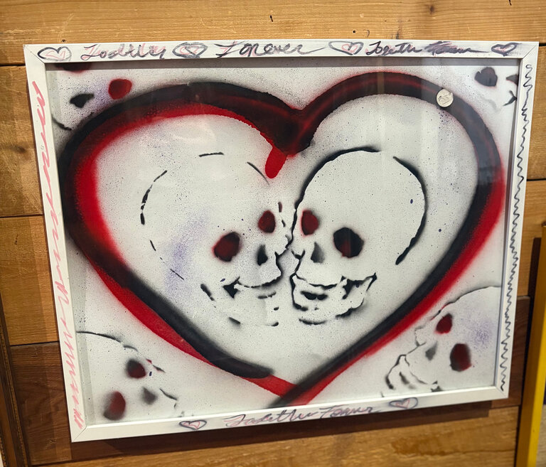 DKAT LOVE SKULLS FRAMED ART