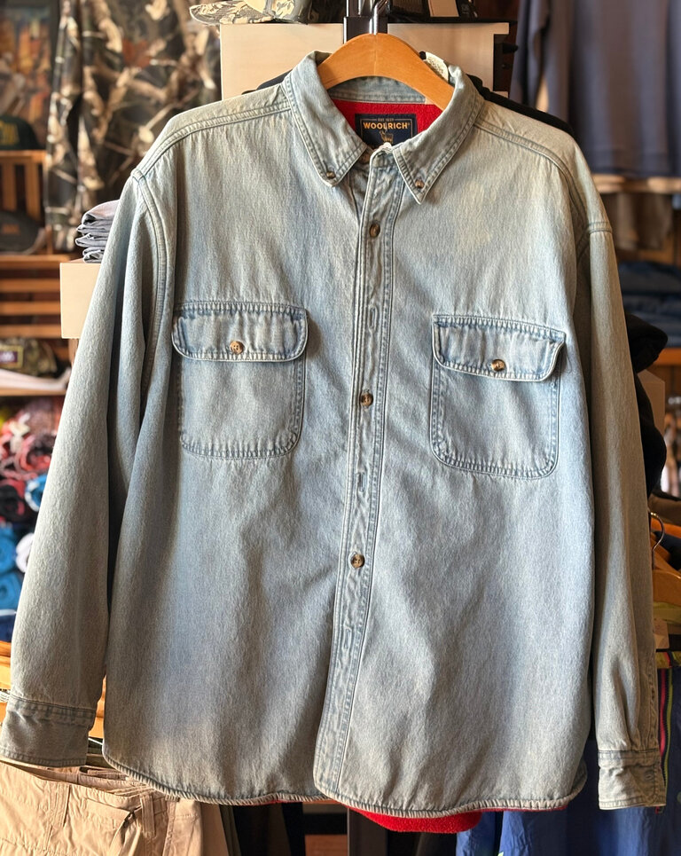 VINTAGE MENS WOOLRICH FLEECE LINED DENIM JACKET