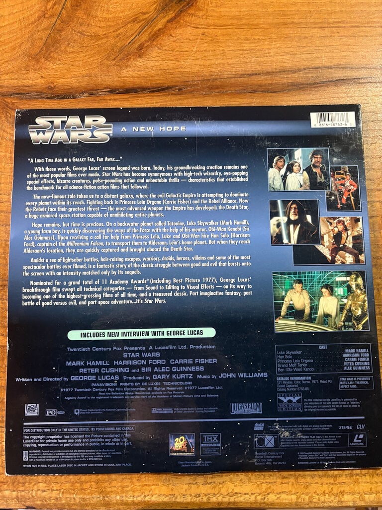 STAR WARS: A NEW HOPE LASER DISC