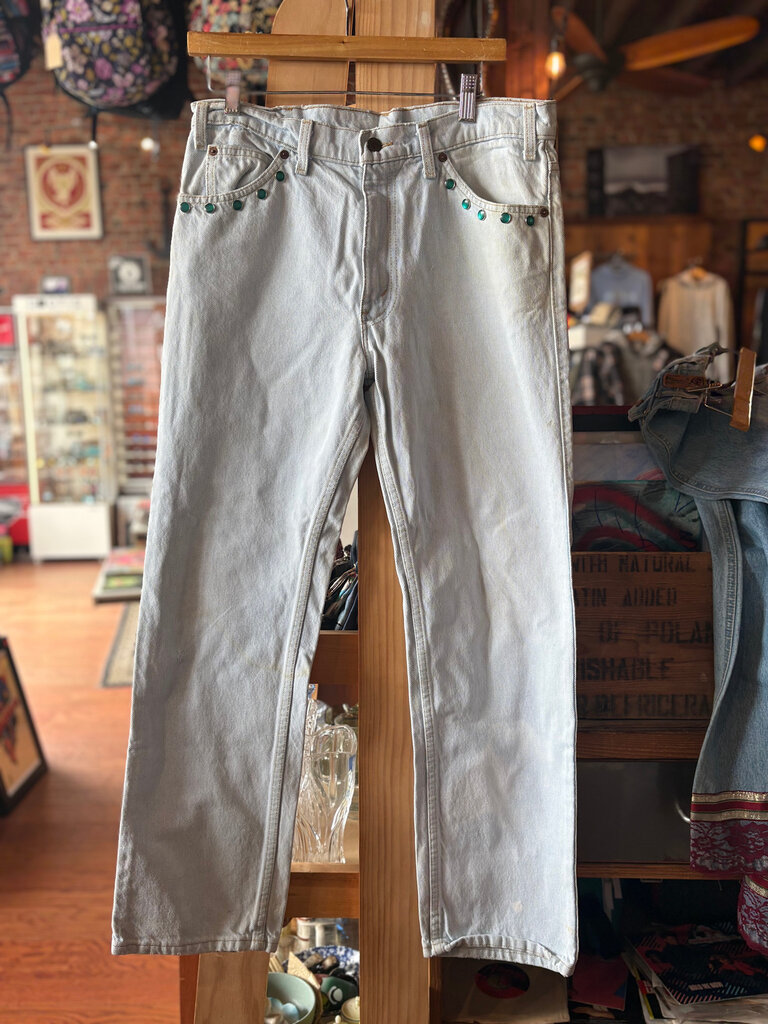 LOUISE DENNIS DENIM JEWELED CUSTOM LEVIS DENIM SIZE: 34