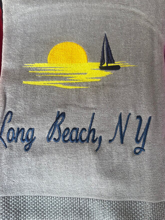 ACCESSORIES EMBROIDERED LONG BEACH BEACH TOWEL