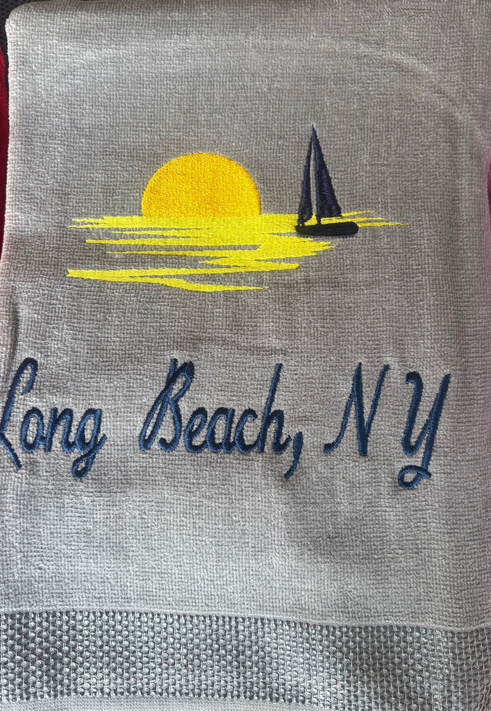 ACCESSORIES EMBROIDERED LONG BEACH BEACH TOWEL