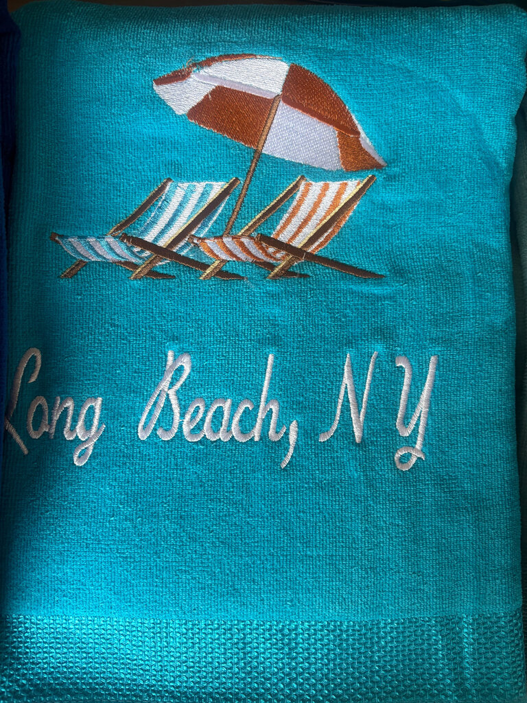 ACCESSORIES EMBROIDERED LONG BEACH BEACH TOWEL