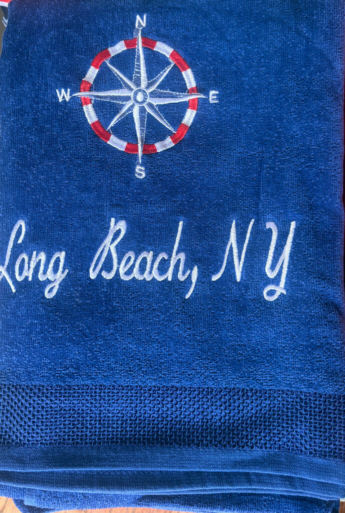 ACCESSORIES EMBROIDERED LONG BEACH BEACH TOWEL