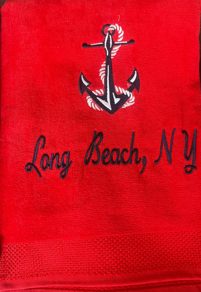 ACCESSORIES EMBROIDERED LONG BEACH BEACH TOWEL