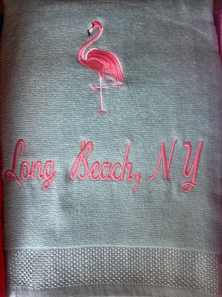 ACCESSORIES EMBROIDERED LONG BEACH BEACH TOWEL