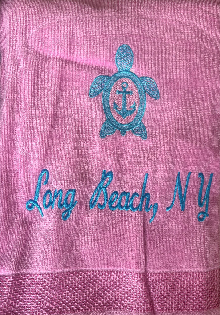 ACCESSORIES EMBROIDERED LONG BEACH BEACH TOWEL