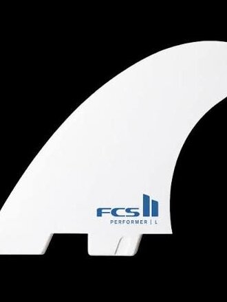 FCS FCS II PERFORMER PC LARGE WHITE TRI RETAIL FINS