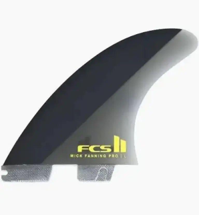 FCS FCS II MICK FANNING PRO BLACK/ACID LARGE TRI RETAIL FINS