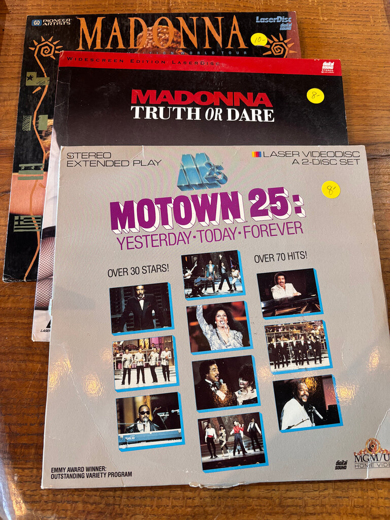 LASER DISC SET OF 3-MADONNA x 2 AND MOTOWN 25TH