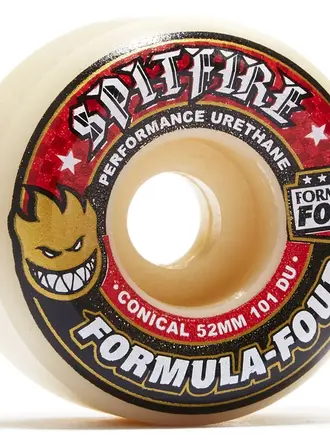 SPITFIRE SF F4 101A CONICAL FULL 58MM WHT W/RED WHEEL SET