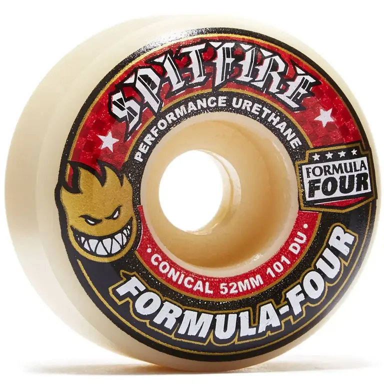 SPITFIRE SF F4 101A CONICAL FULL 58MM WHT W/RED WHEEL SET