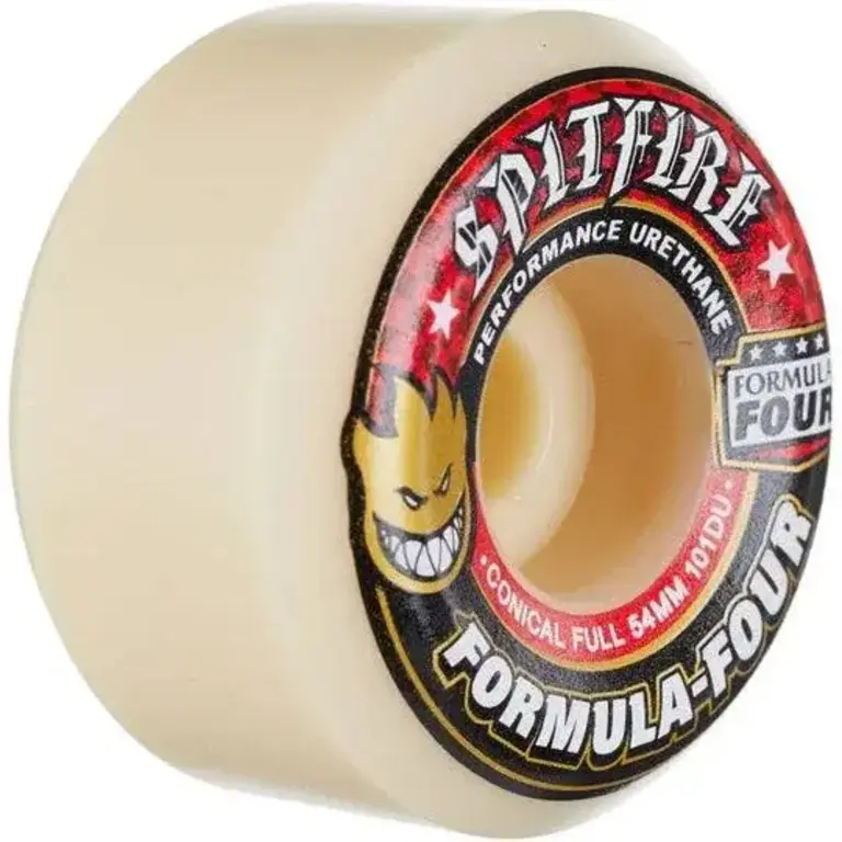 SPITFIRE SF F4 101A CONICAL FULL 58MM WHT W/RED WHEEL SET