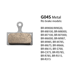 Shimano BRAKE PADS BR-M8000 Metal & Spring G04s w/split pin
