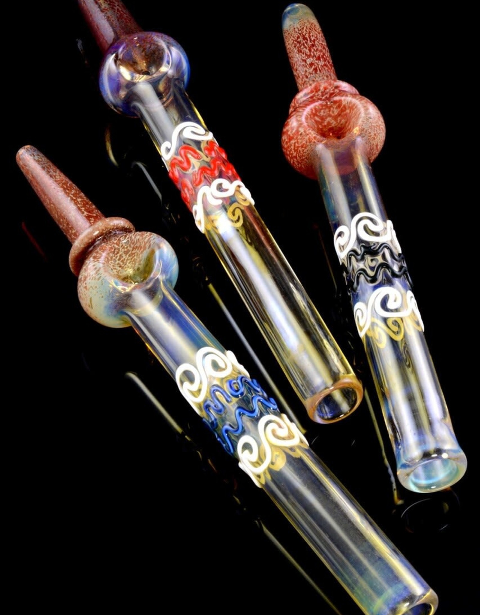 Large Color Changing Silver Fumed Glass Steam Roller
