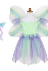 Great Pretenders Butterfly Dress & Wings With Wand, Green/Multi, Size 5-6