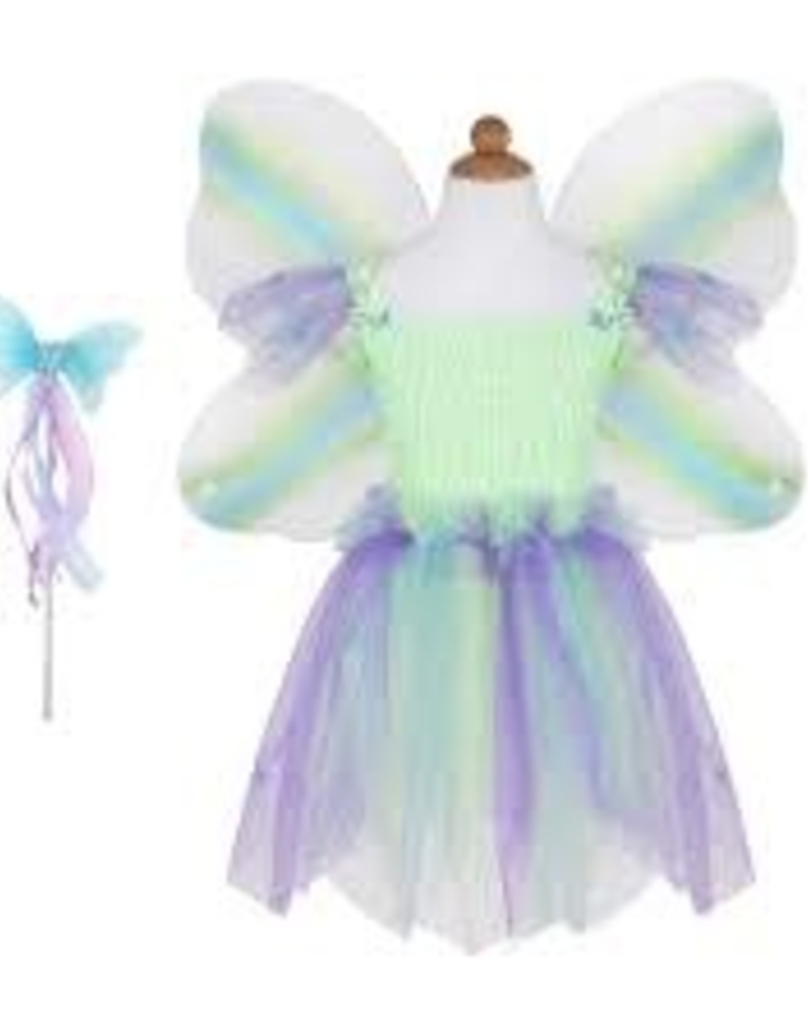 Great Pretenders Butterfly Dress & Wings With Wand, Green/Multi, Size 5-6