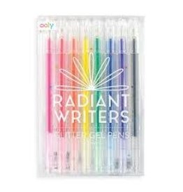 OOLY RADIANT WRITERS GLITTER GEL PENS - SET OF 8