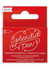 OOLY SPLENDID FOUNTAIN PEN INK REFILLS - RED (SET OF 5)