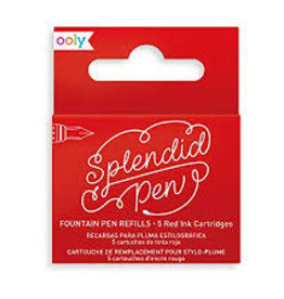 OOLY SPLENDID FOUNTAIN PEN INK REFILLS - RED (SET OF 5)