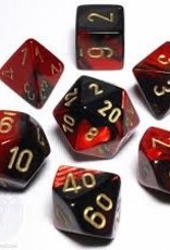 Chessex Dice - 7pc Smoke & Red Polyhedral