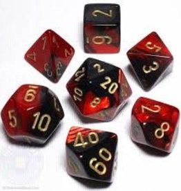 Chessex Dice - 7pc Smoke & Red Polyhedral