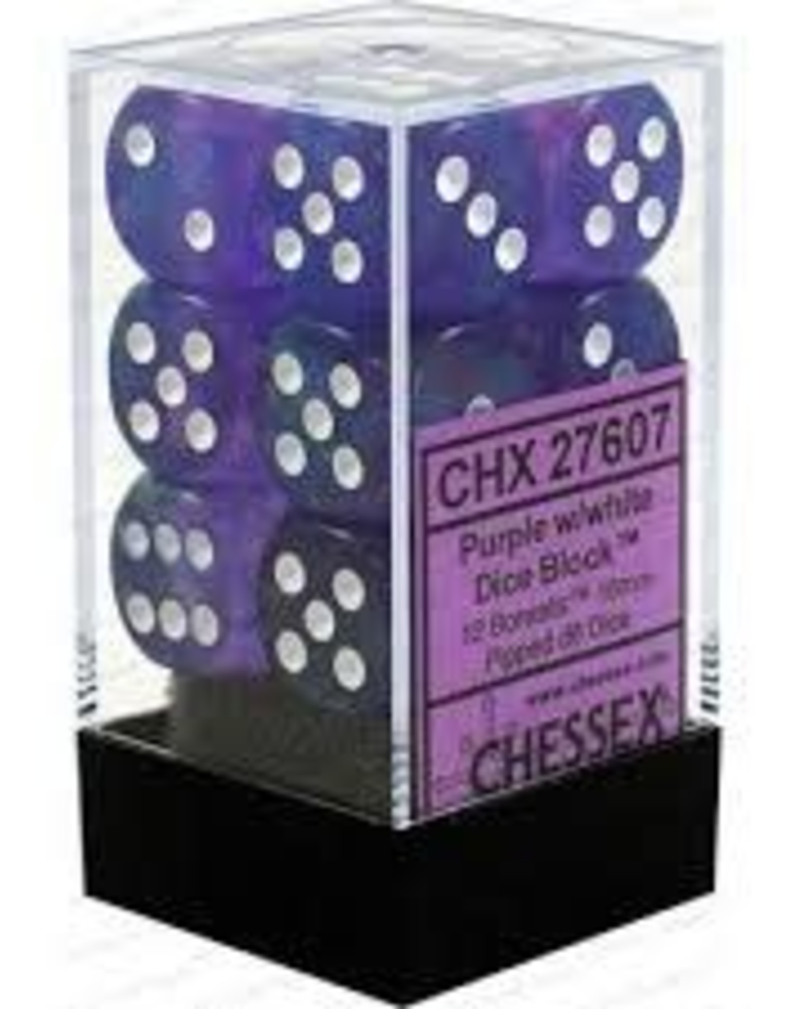 Chessex Dice - 12D6 Purple & White