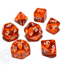 Chessex Dice - 7pc Orange & White Polyhedral