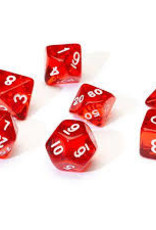 Chessex Dice - 7pc Translucent Red & White Polyhedral