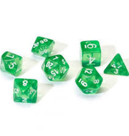 Chessex Dice - 7pc Translucent Green & White Polyhedral