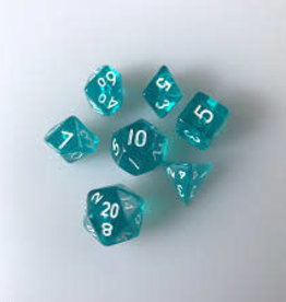 Chessex Dice - 7pc Translucent Teal & White Polyhedral