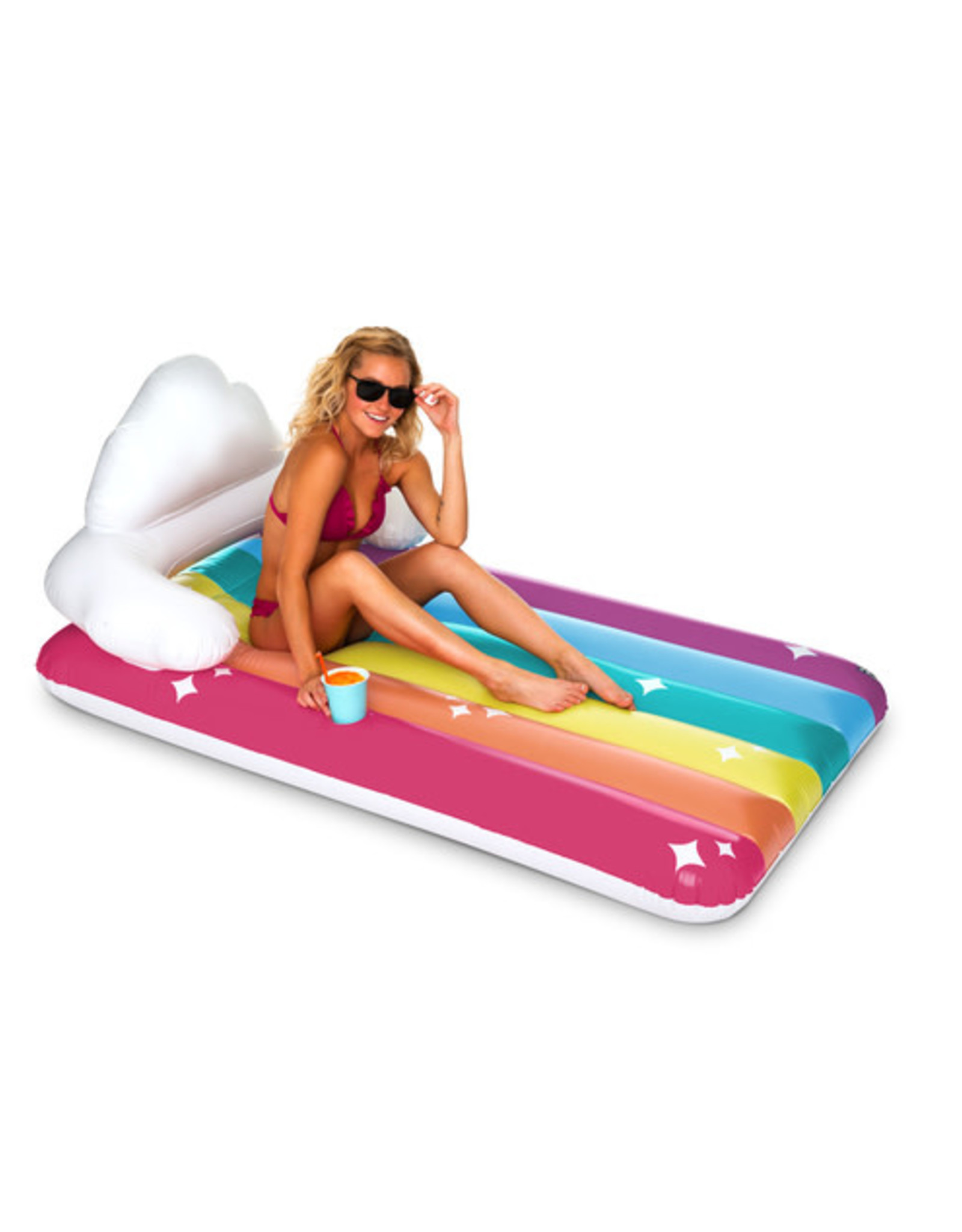 BigMouth Pool Float - Rainbow Clouds Mattress