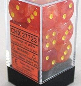 Chessex Dice - 12D6 Ghostly Glow Orange / Yellow (Glow)