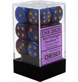Chessex Dice - 12D6 GeminI Blue-Purple / Gold