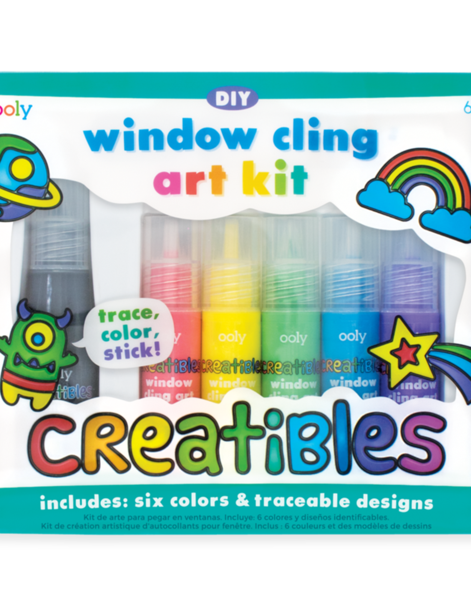 OOLY CREATIBLES D.I.Y. WINDOW CLING ART KIT - 8 PC SET