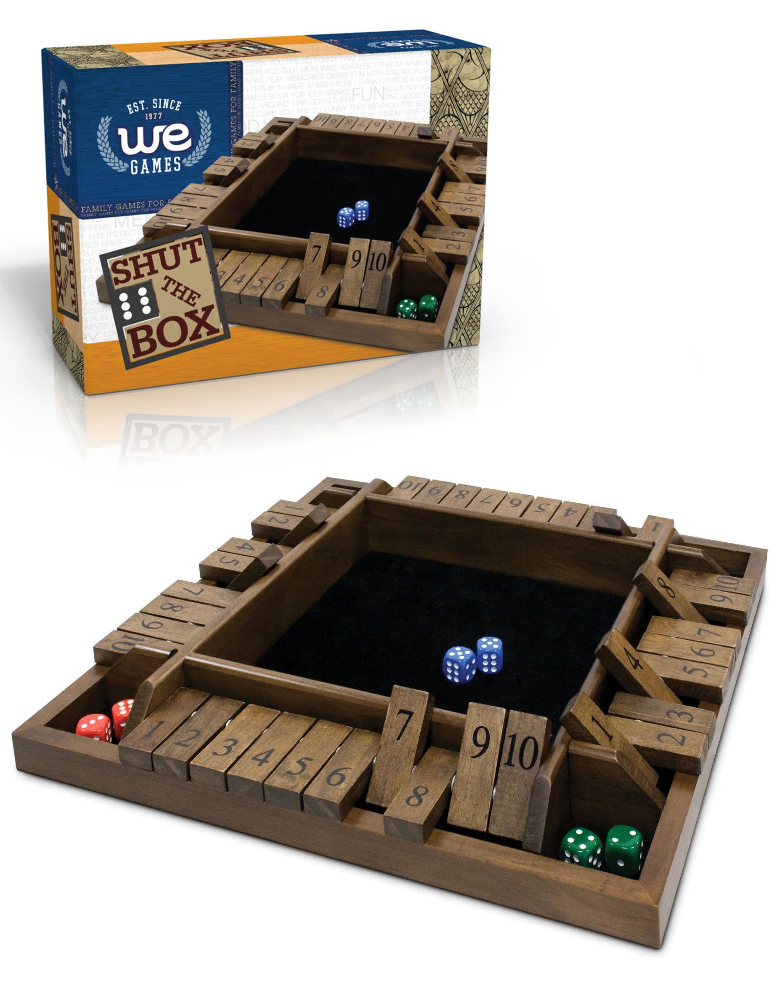 Wood Expressions Shut the Box 4-Player Travel Size