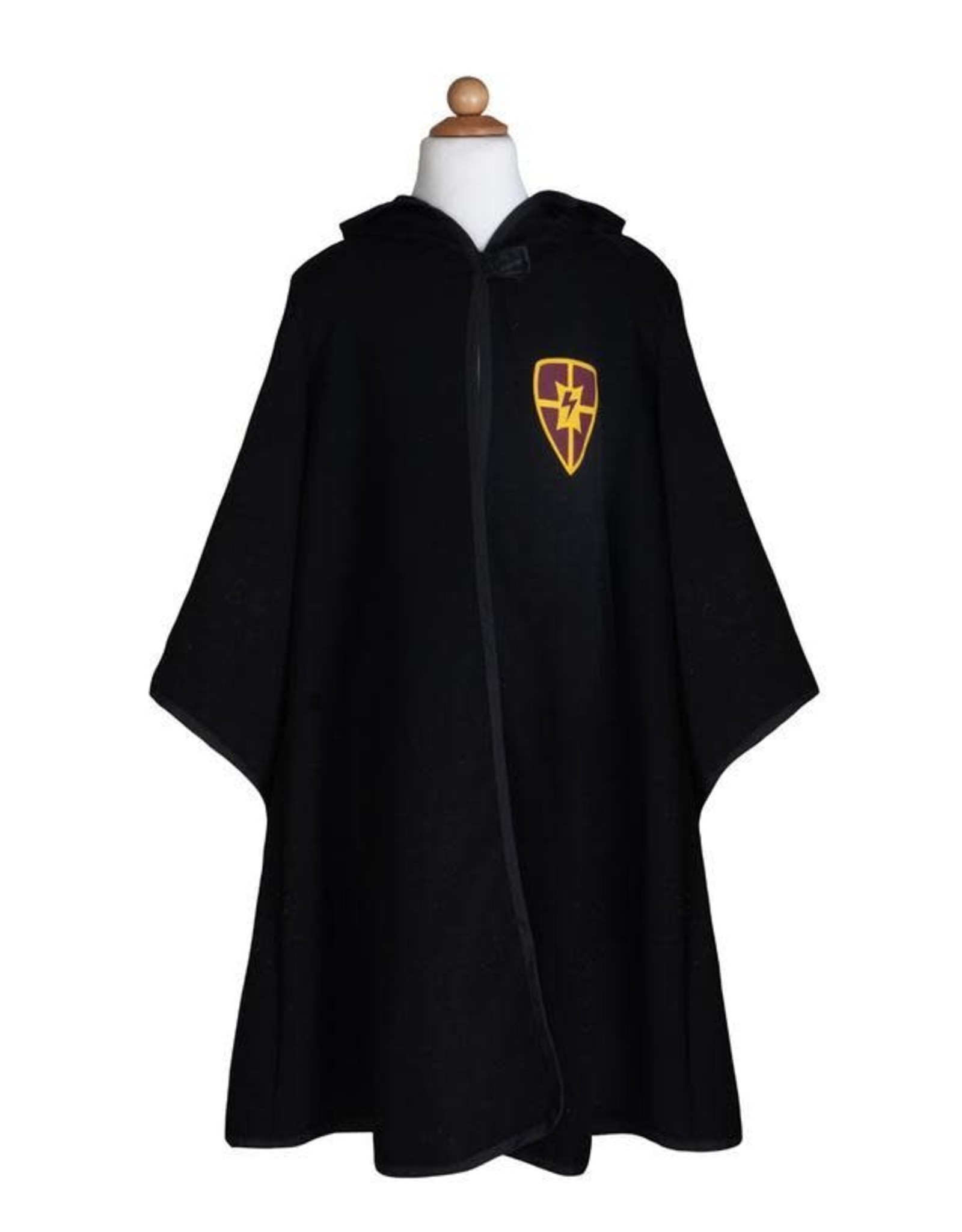 Great Pretenders Wizard Cloak & Glasses, Black, Size 7-8