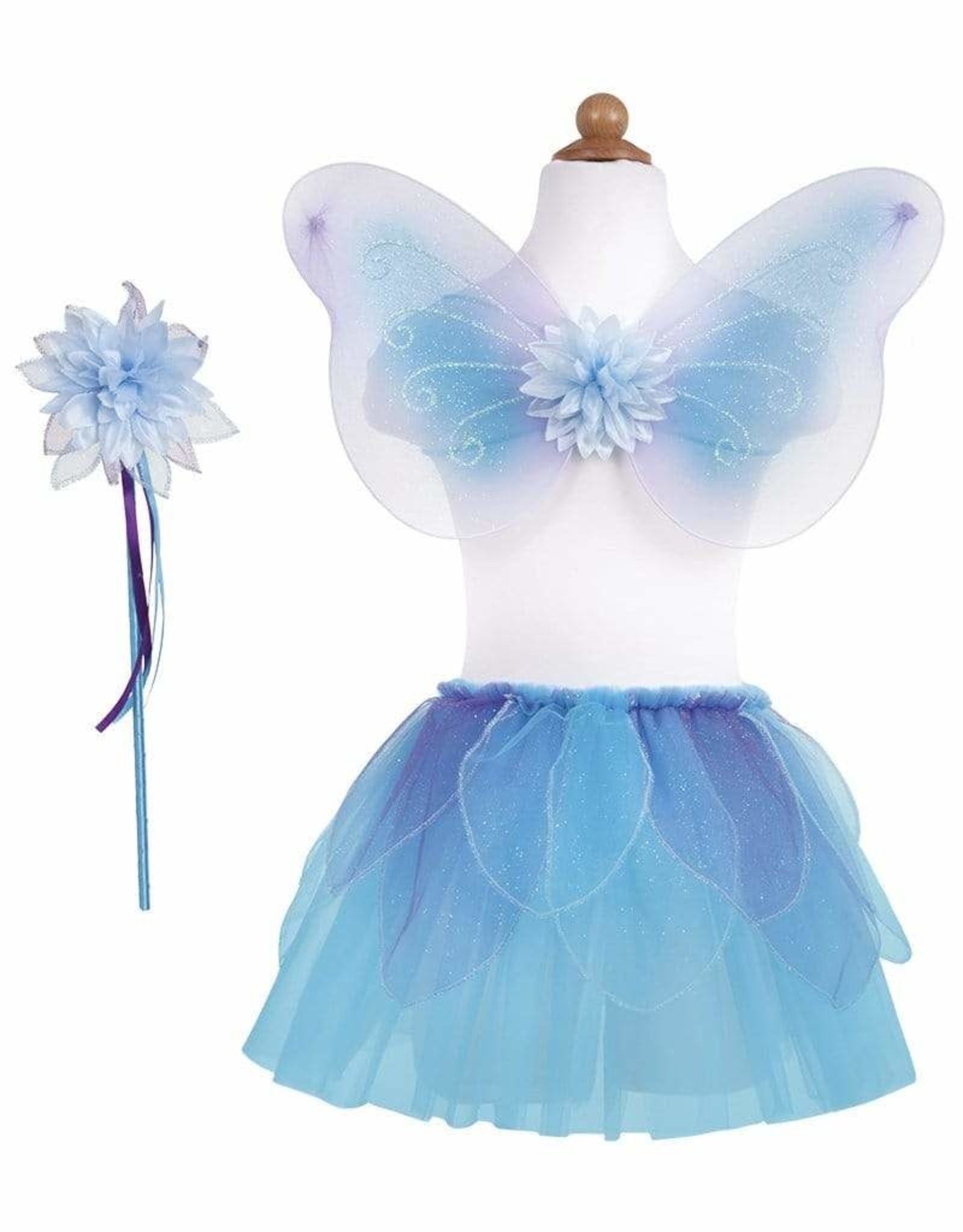 Great Pretenders Fancy Flutter Skirt, Wings & Wand, Blue, Size 4-6