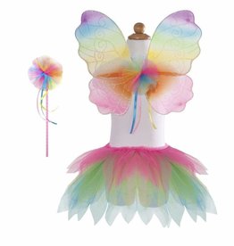 Great Pretenders Neon Rainbow Tutu With Wings & Wand Size 4-6