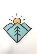 Stickers NW MINIMAL SUN, MOUNTAINS, TREE
