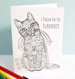 Crystal Salamon CAT Colouring Card