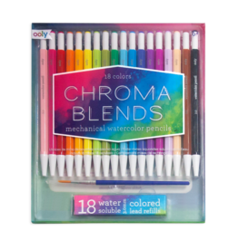 OOLY CHROMA BLENDS MECHANICAL WATERCOLOR PENCILS - SET OF 18 + REFILLS
