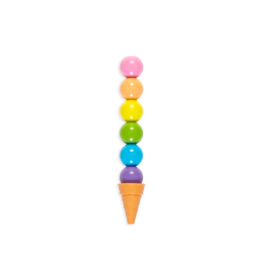 OOLY RAINBOW SCOOPS STACKING ERASABLE CRAYONS + SCENTED ERASER