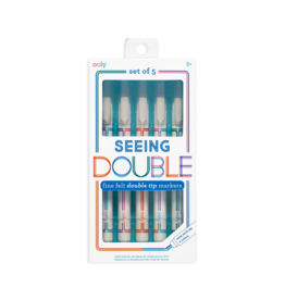 OOLY SEEING DOUBLE FINE FELT DOUBLE TIP MARKERS - SET OF 5 / 10 COLORS