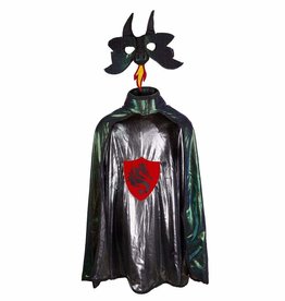 Great Pretenders Ultimate Dragon Knight Cape & Mask, Blue Metallic, Size 5-6