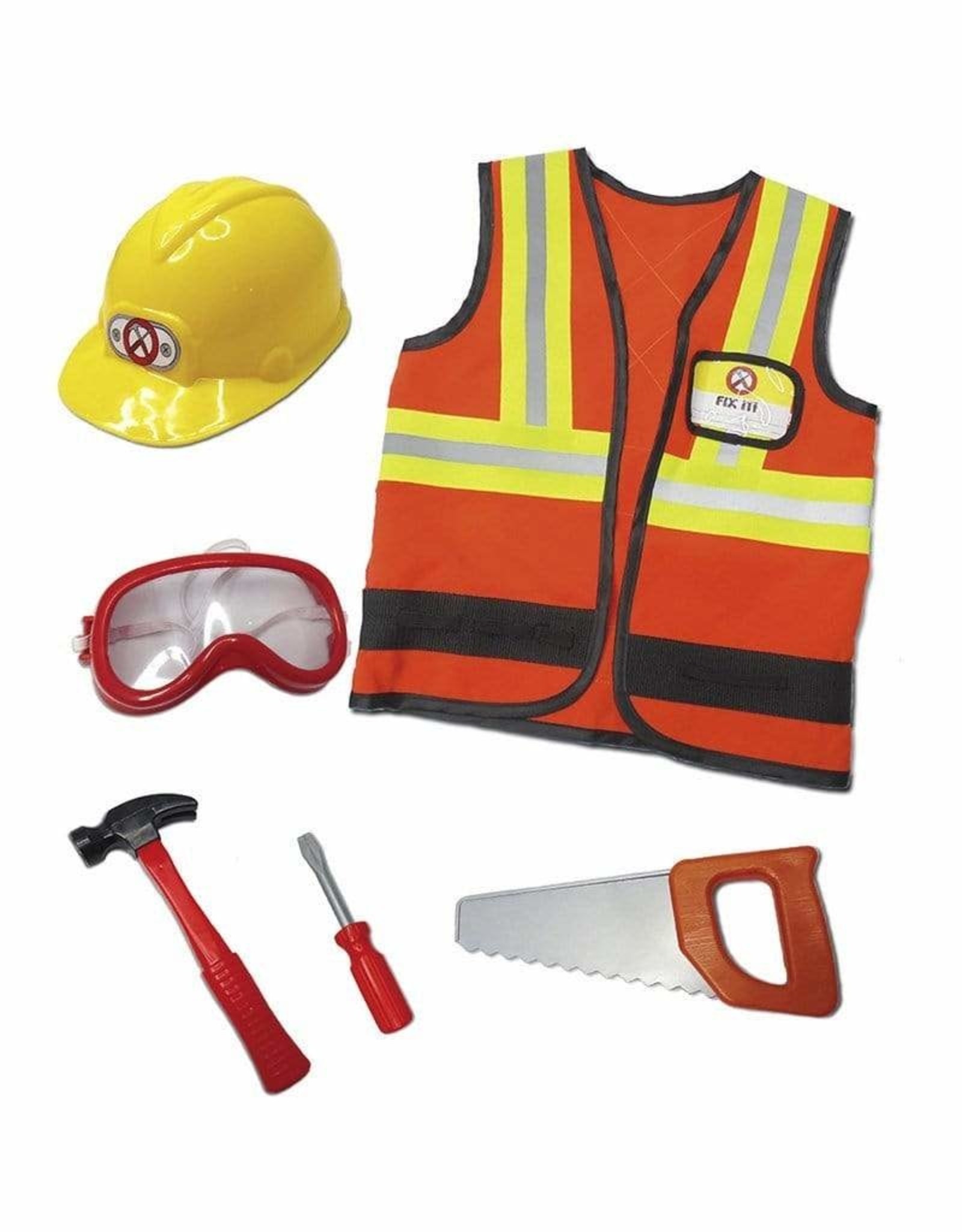 Great Pretenders Construction Worker Set Includes 7 Accessories, Size 5-6