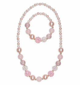 Great Pretenders Pinky Pearl Necklace & Bracelet Set, 2pc
