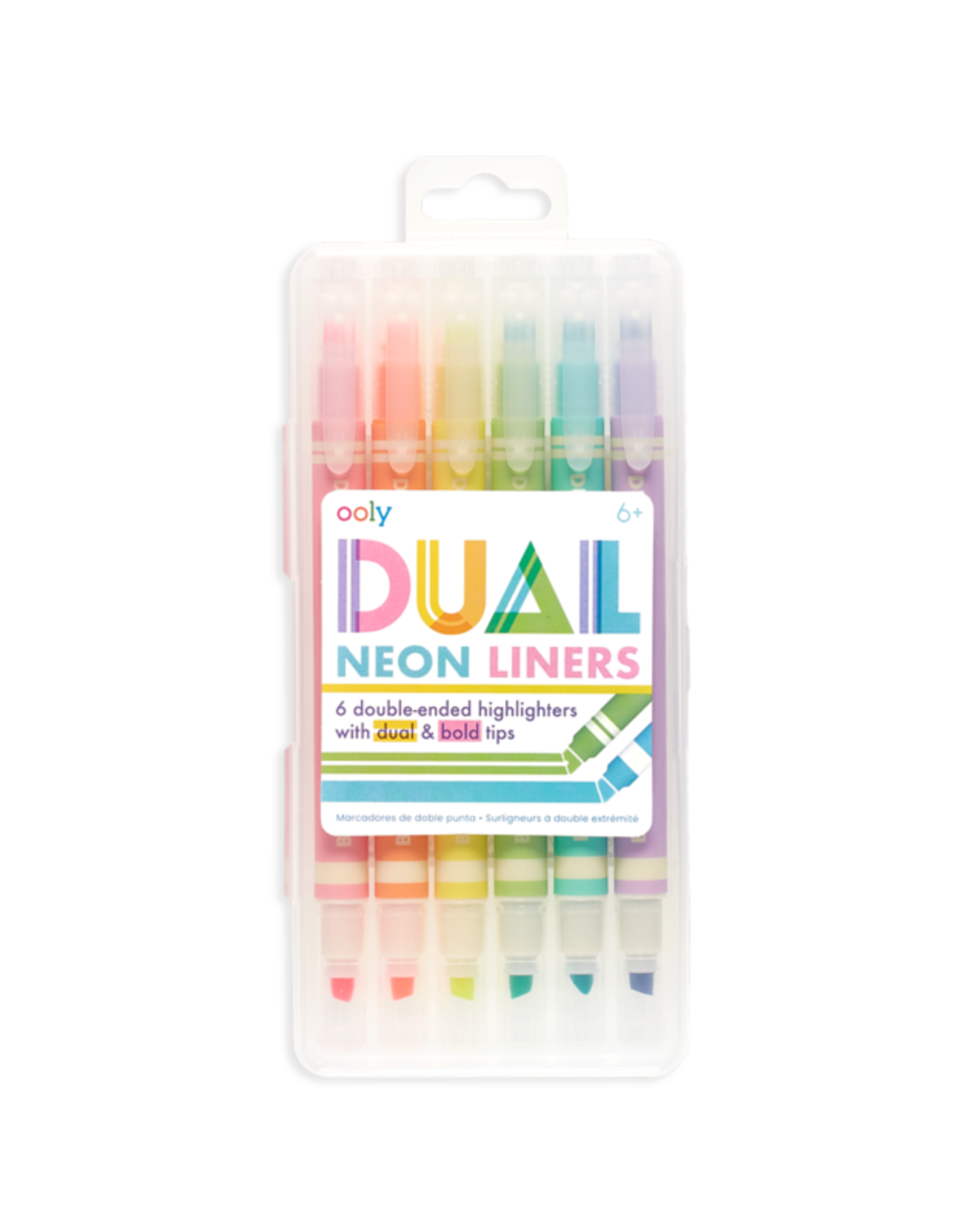 OOLY DUAL LINER DOUBLE ENDED NEON HIGHLIGHTERS - SET OF 6