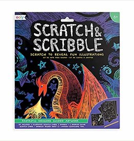 OOLY SCRATCH & SCRIBBLE ART KIT - FANTASTIC DRAGON - 10 PC SET