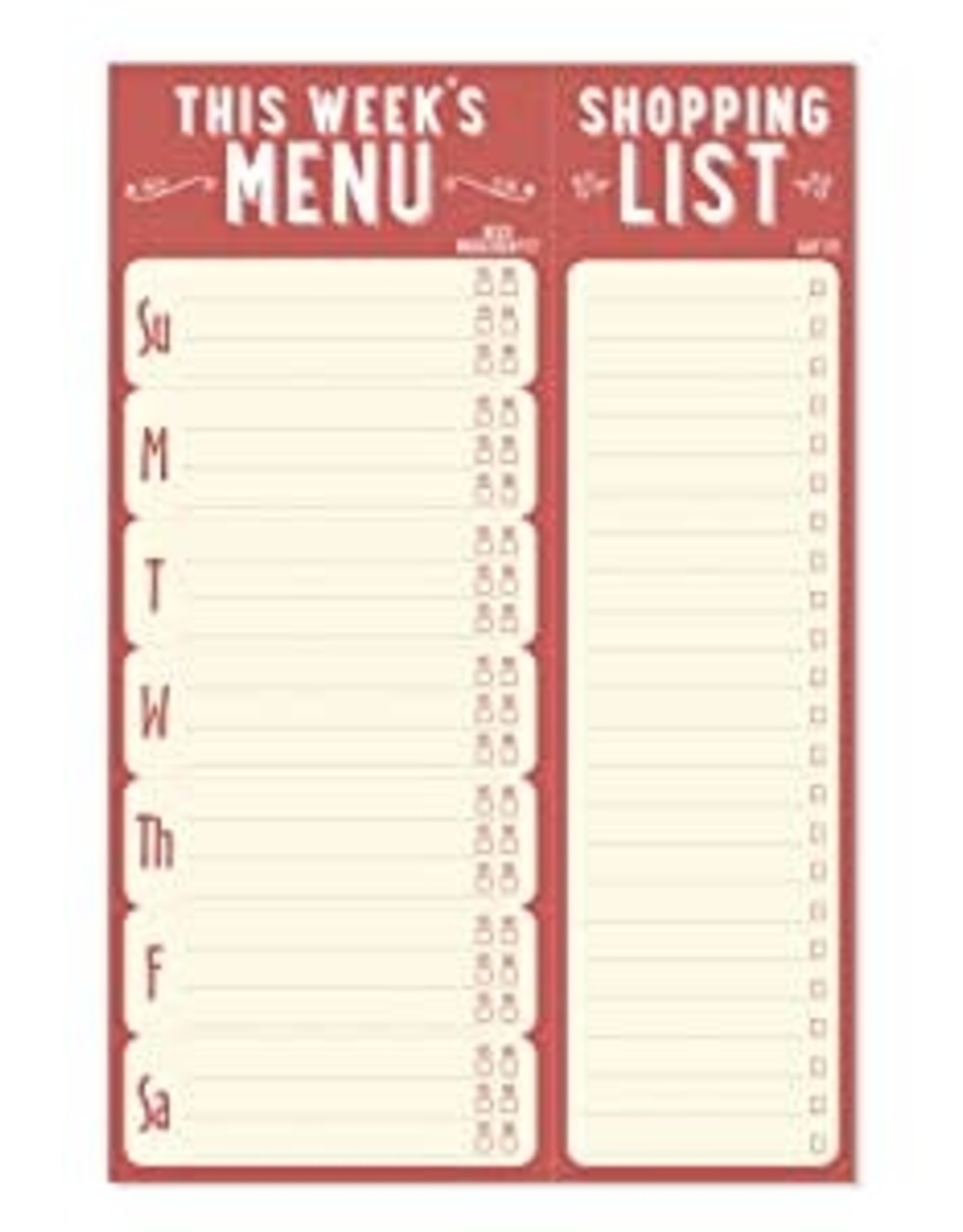 Peter Pauper Press NOTE PAD THIS WEEK'S MENU